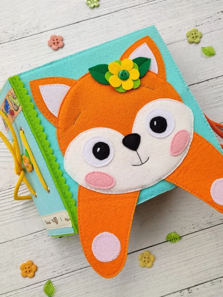 Animals Quiet book pattern PDF & Tutorial, Fox Mini Book, Felt activity book pattern svg, Quiet book sewing ideas for toddler 2, 3 year old