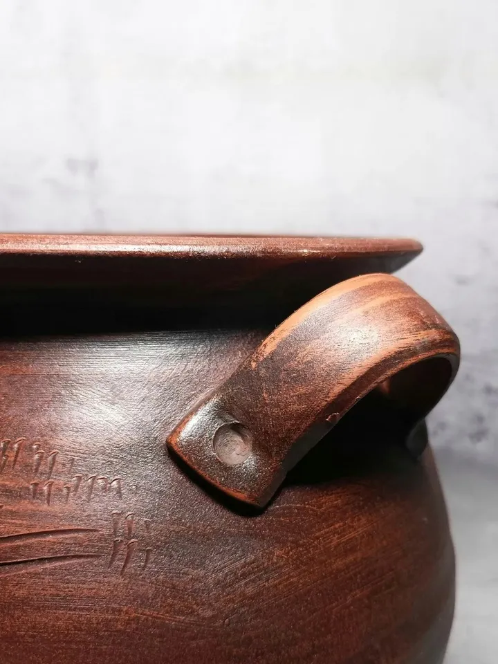 Pottery large casserole 185.97fl oz, Handmade clay casserole Cooking pot