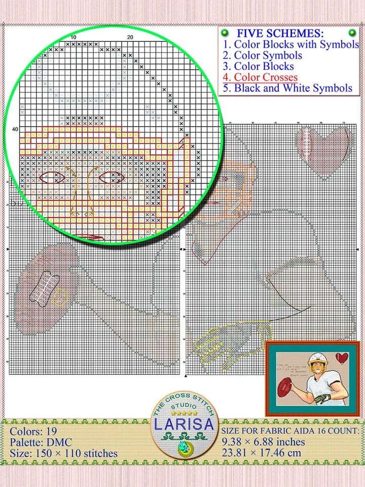 American Football Cross Stitch Pattern | Football Player