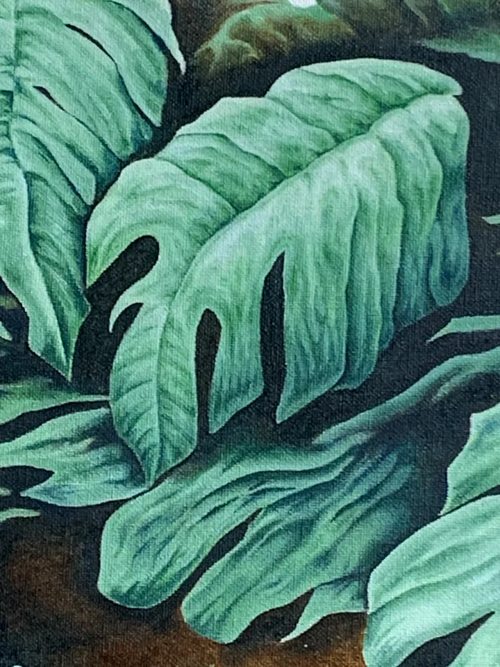 Interior design painting "Abstract green leaves"