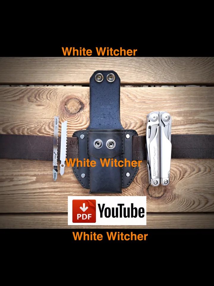 leather pattern to make - EDC multitool-leatherman belt pouch.EDC11