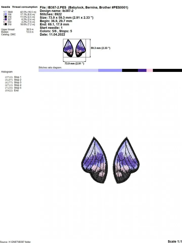 Free Standing Lace Butterfly Wings Earrings set machine embroidery design FSL pattern digital embroidery design jewerly embroidery motif