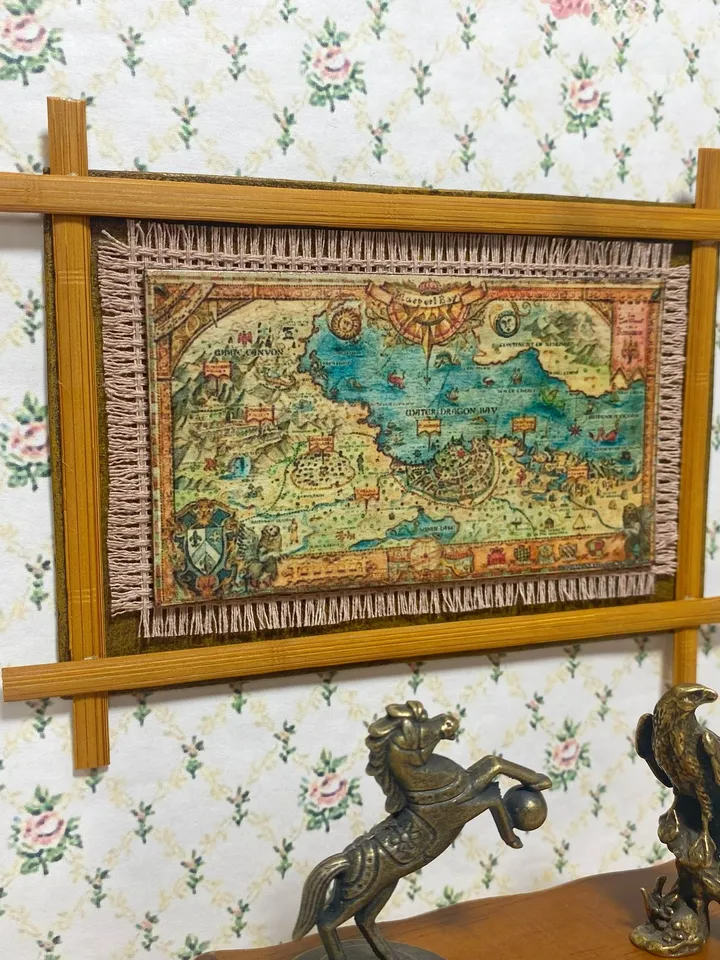 TUTORIAL.Video and Photo Tutorial.DIGITAL DOWNLOAD FOR PRINT. A set of vintage maps in 1:12 scale.