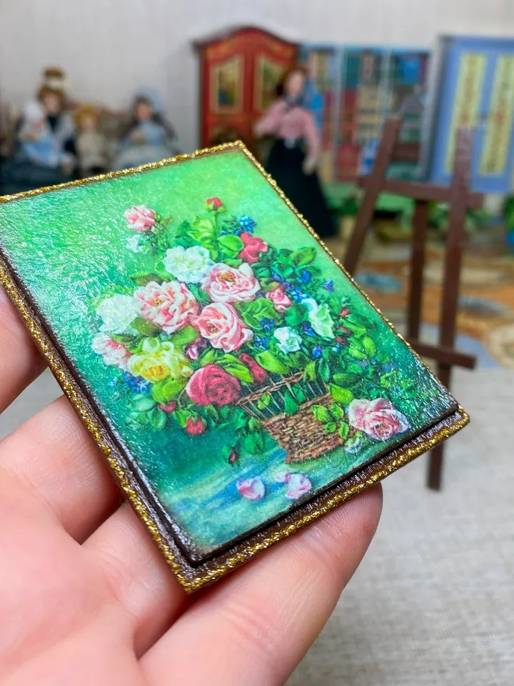 Painting for a doll's house. Photo print. 1:12. Dollhouse miniature.