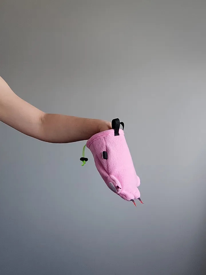 Chalk bag Сat's paw pink for rock climbing