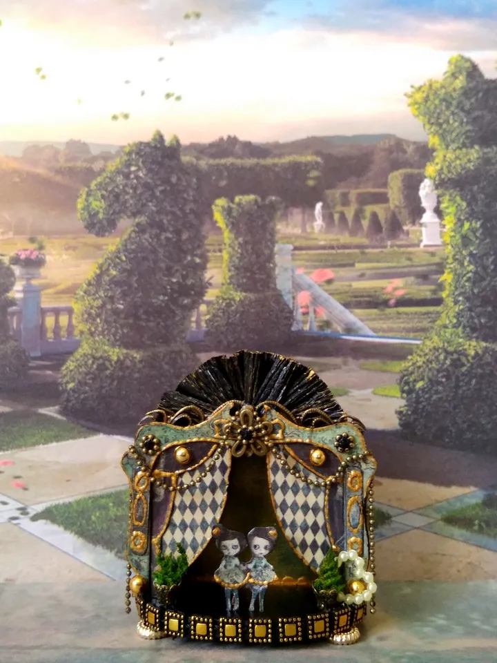 Miniature puppet theater for doll houses.1:12 scale.