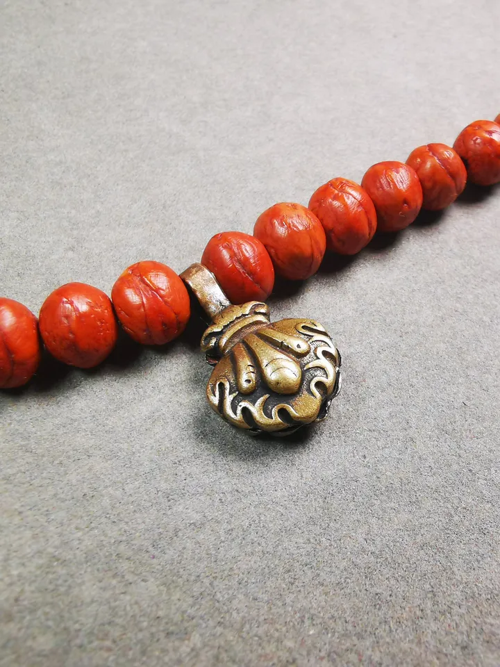 Gandhanra Handmade Buddhist Mala Counter Clip,Bum Counter Clip for Prayer Beads,Mani Jewel/Wish-Fulfilling Cintamani Shape,Mala Accessories