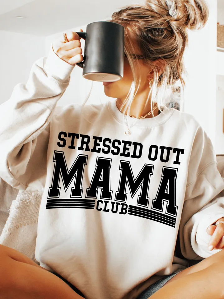 Stressed Out Mama Club SVG Digital Design Download, mama svg cut file, svg for moms, mama svg designs, checkered svg designs, funny mama svg