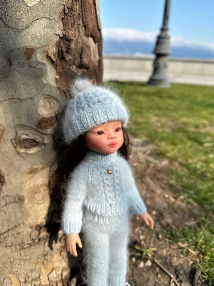 Paola Reina Doll 4 ITEMS Set: Exclusive Handmade Outfit - Sweater, pants, pompon hat, shoes
