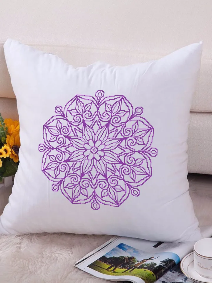 Mandala cross stitch pattern download PDF Easy mandala ornament embroidery PDF Monochrome cross stitch Floral ornament cross stitch #M139
