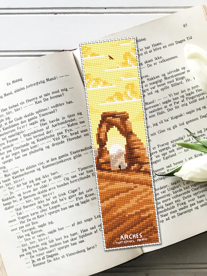 Arches national park bookmark cross stitch pattern PDF download Nature cross stitch chart, Digital bookmark pattern, Rocky Mountains #B173