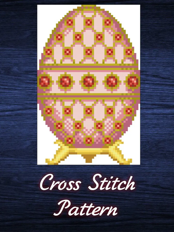 Cross Stitch Pattern Easter Faberge Egg Digital Download PDF