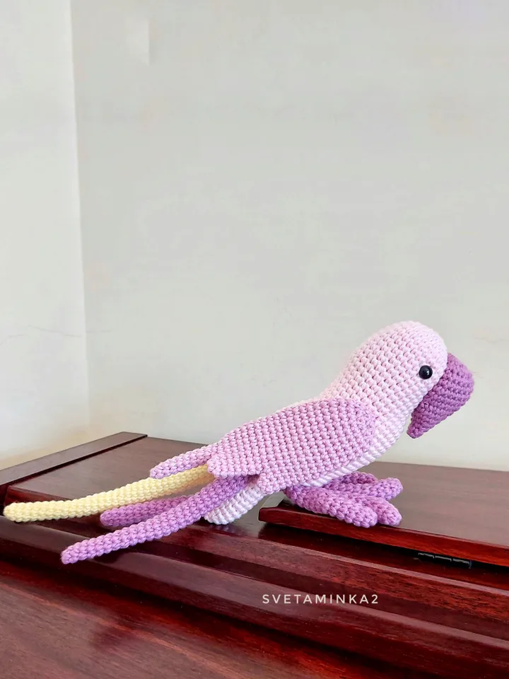 Crochet Parrot Pattern Amigurumi Parakeet. Digital Download. PDF.