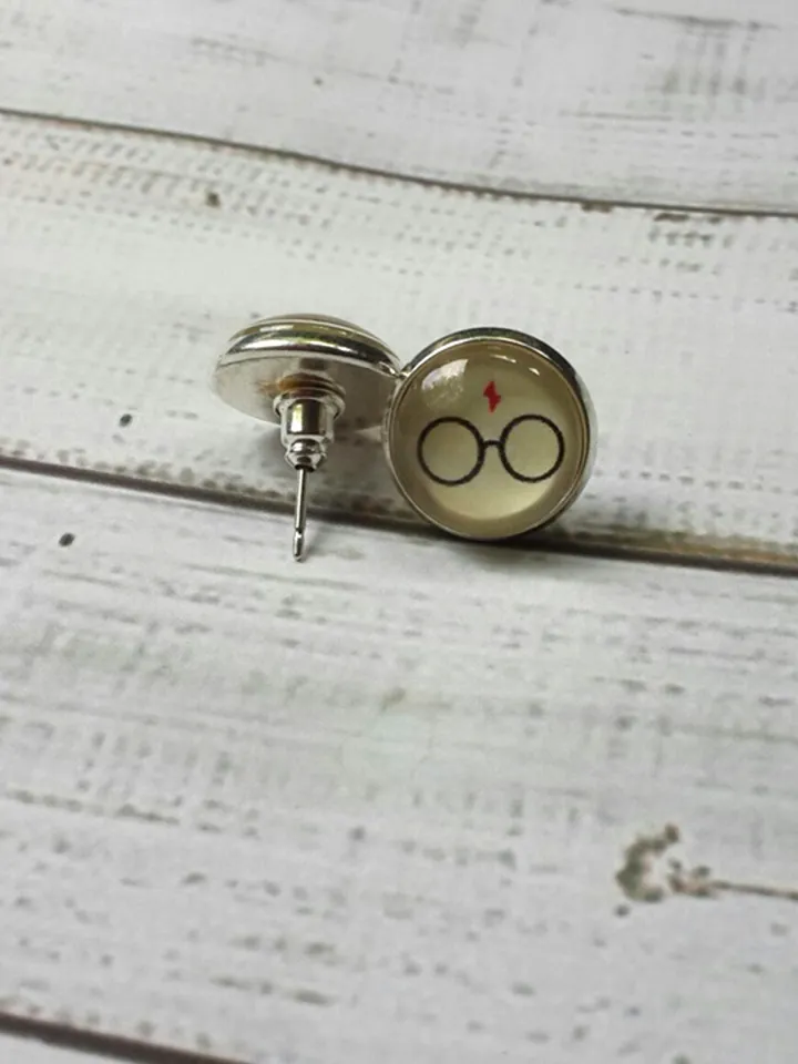 I A-Dumbledore you earrings, Harry Potter Earrings, Harry Potter studs gift with glass cabochon