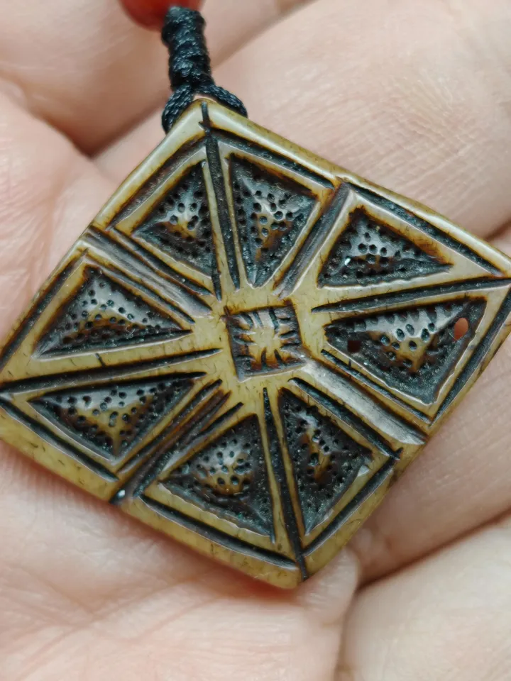 Authentic Vajra Mandala Kapala Pendant,Gandhanra Old Tibetan Buddhism Amulet,Protective Charm,38mm × 32mm