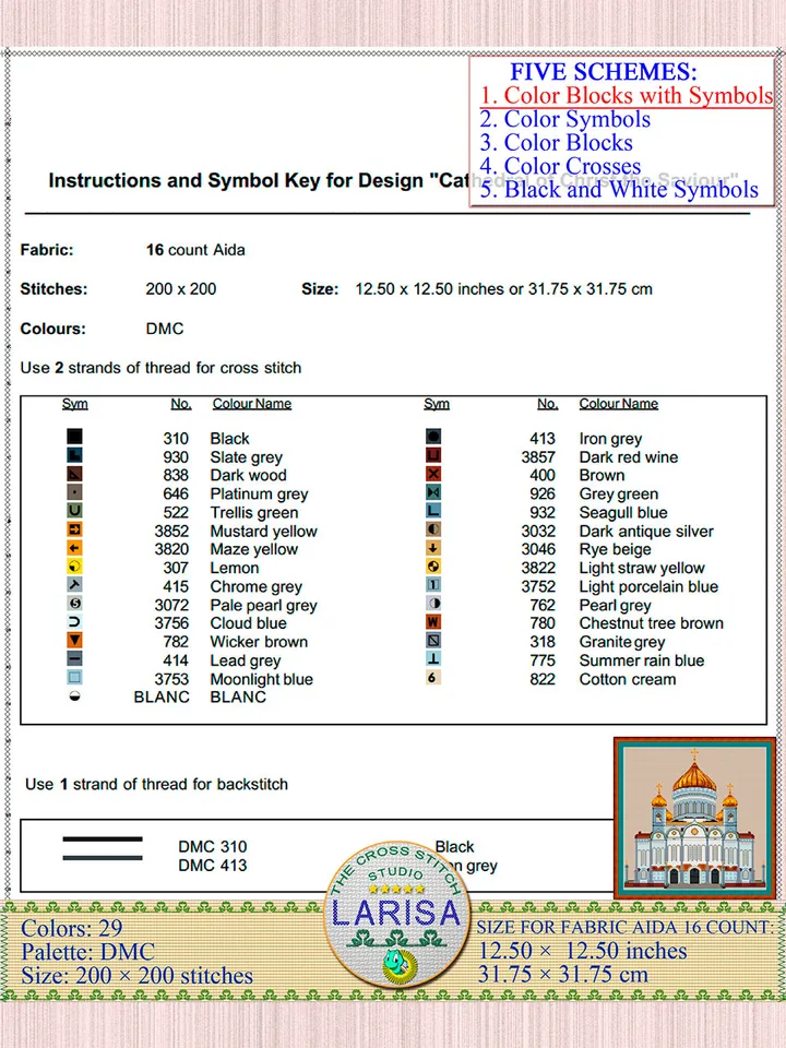 Cathedral Of Christ The Saviour Cross Stitch Pattern
