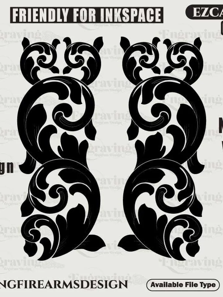 PMAG Scrolling Pattern Design Svg,lasercut,laserengraving,fiberlaser,engravingfiles,laserpattern,engravingdesign,engravingpattern,metalart