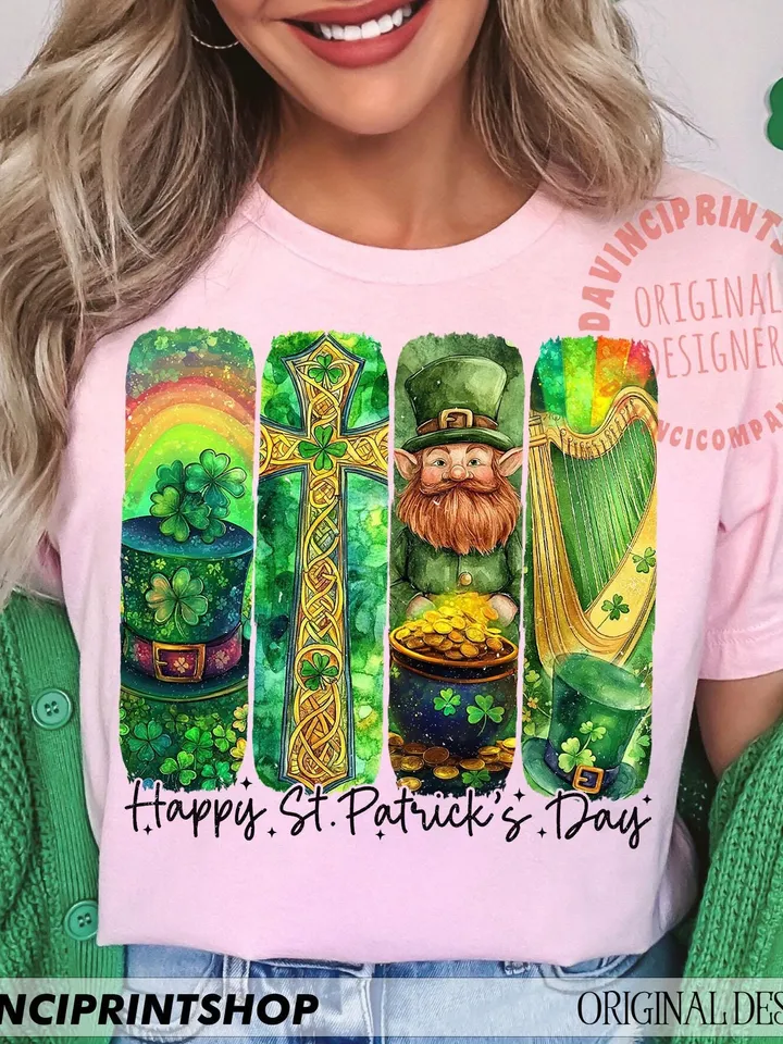Retro St Patrick's Day PNG, St Patrick's png, Lucky png, Shamrock PNG, Irish Png, Leprechaun Png, Clover png, Green day, Digital Download
