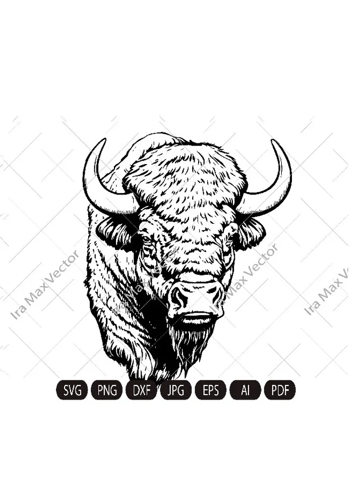 Buffalo Head , Bison svg, Buffalo Svg ,Buffalo face svg, Buffalo Cut Files , Buffalo logo, Buffalo Laser Engraving Files