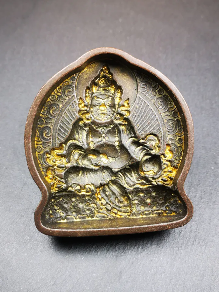 Gandhanra Handmade Tibetan Buddha Statue Tsa Tsa Mold,Yelllow Jambhala,Copper Mould For Making Clay Buddha Statue,Tsha Tsha