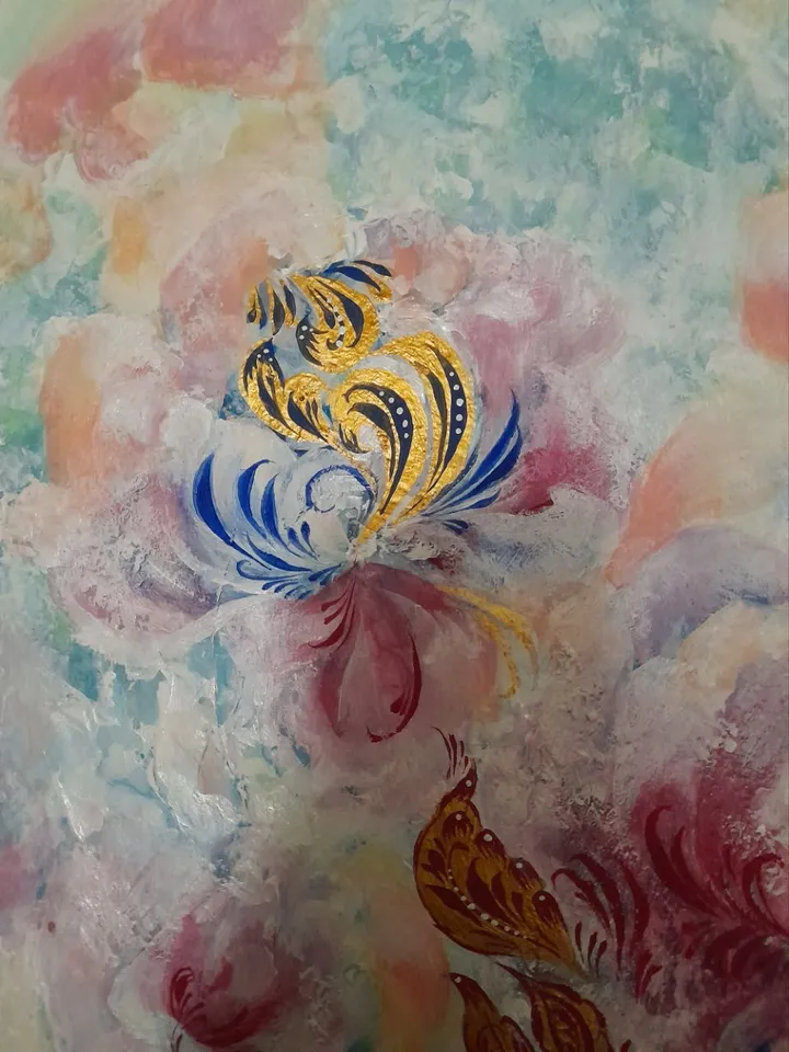 Abstract Flowers Modern Khokhloma
