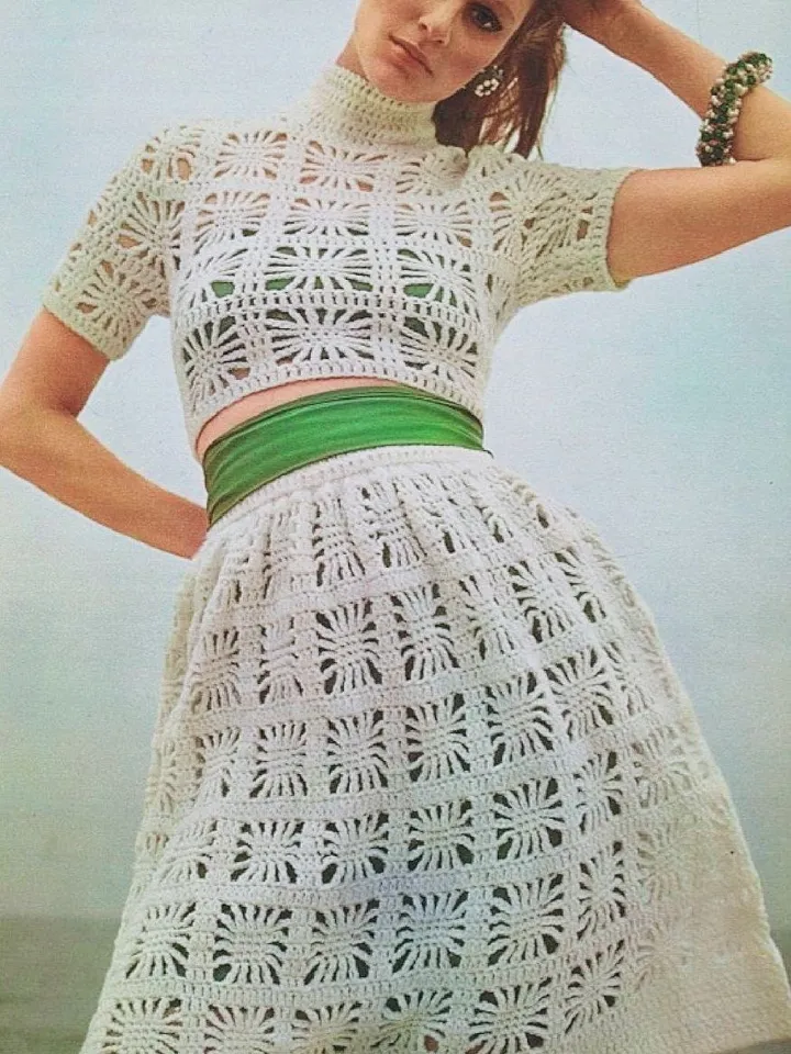 Top skirt crochet pattern, crochet pattern summer suit skirt pdf instant download