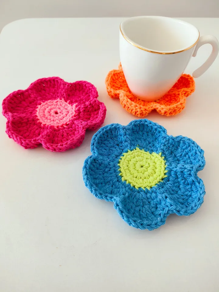 Coaster flower coaster crochet pattern, flower crochet pattern, beginner crochet patterninstant download