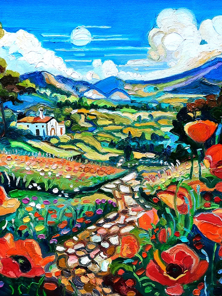 California Poppy Painting Original Oil Artwork 12*12
Flowers Painting Impasto Oil Painting
