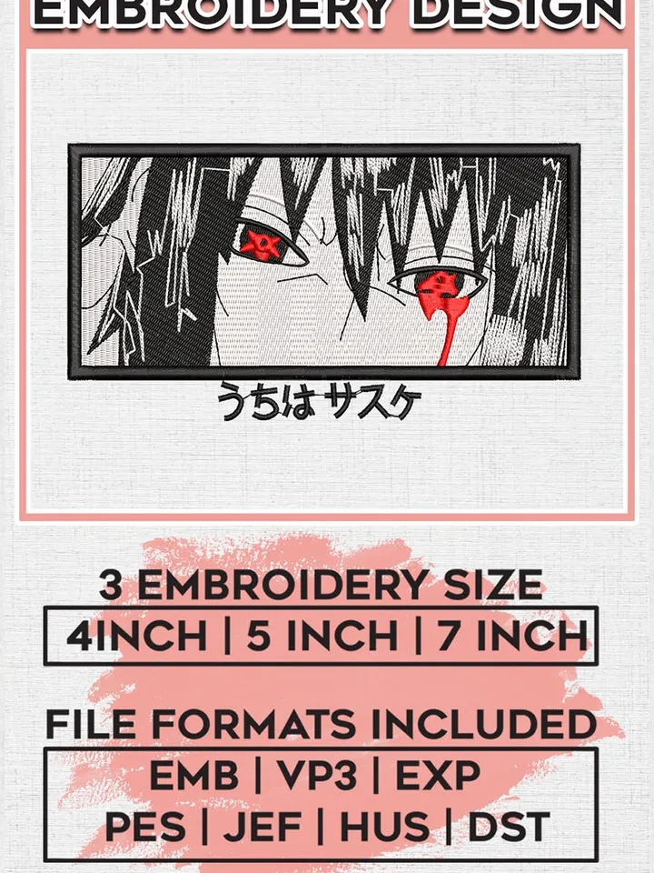 Uchiha Sasuke Embroidery designs Files/Sasuke Logo Embroidery Designs/ Naruto Machine Embroidery Pattern EMB_ANIME_256