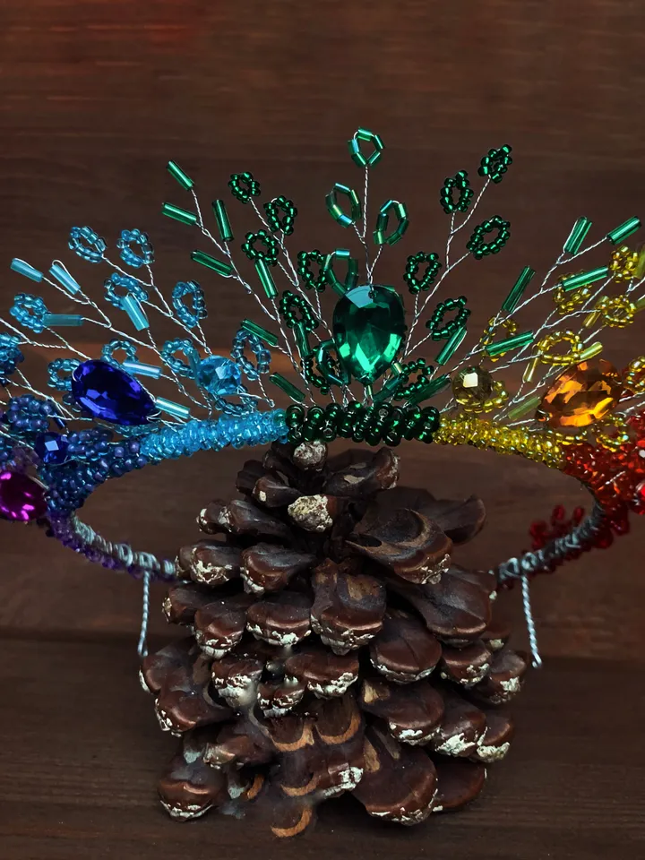 Rainbow crown, Rainbow headpiece, LGBT crown, LGBTQ accessories, Rainbow tiara, Rainbow accessories, Pride jewelry, Pride accessories, Pride crown, Rainbow diadem, lgbt jewelry, lgbt headband, rainbow headband, lgbt wedding, Rainbow wedding