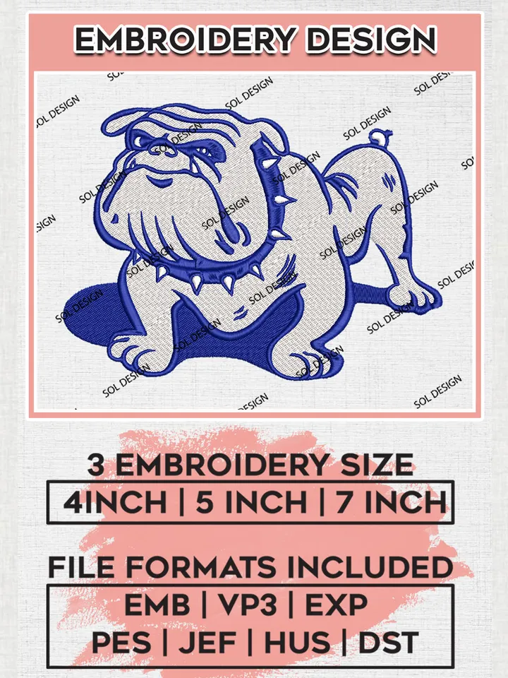 Fresno State Bulldogs Team Funny Mascot Logo embroidery designs, NCAA Fresno State Bulldogs Logo Machine embroidery files, NCAA Team Logo embroidery designs, NCAA Game Day Machine embroidery designs, Digital Download