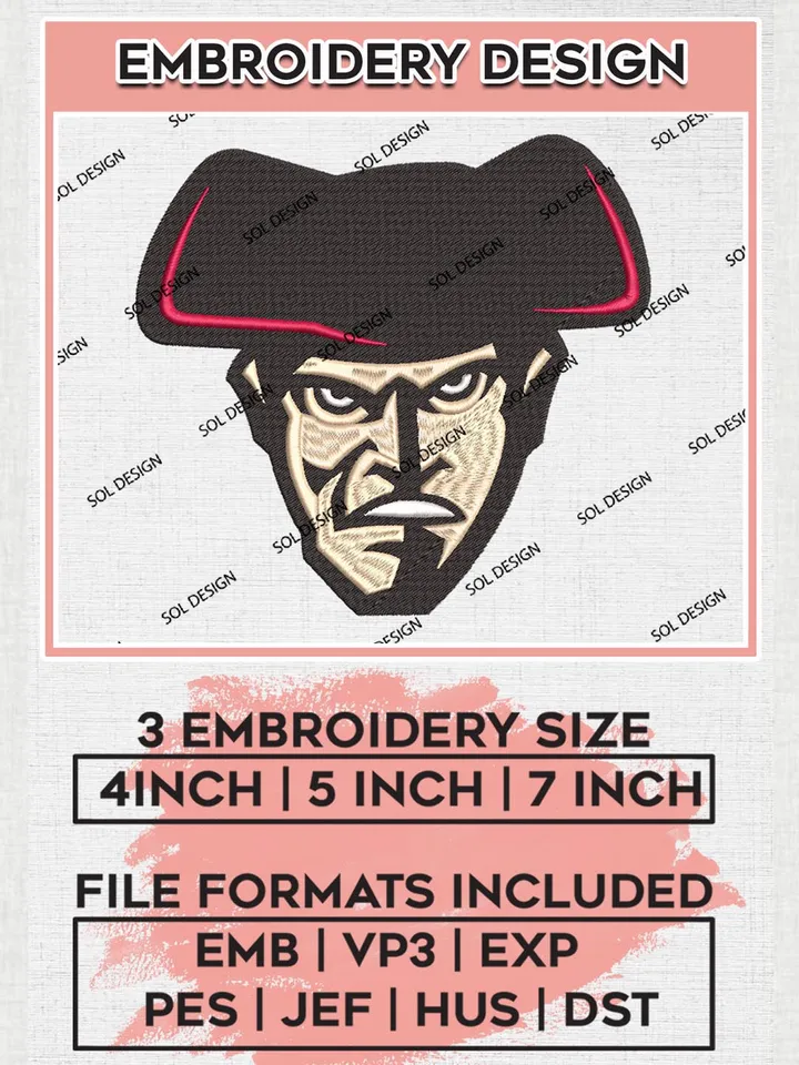 Cal State Northridge Matadors Head Mascot Team Logo Machine Embroidery Design, NCAA Cal State Northridge Matadors Team Design Design files, NCAA Team Embroidery Designs, NCAA Machine Embroidery Designs, Digital Download