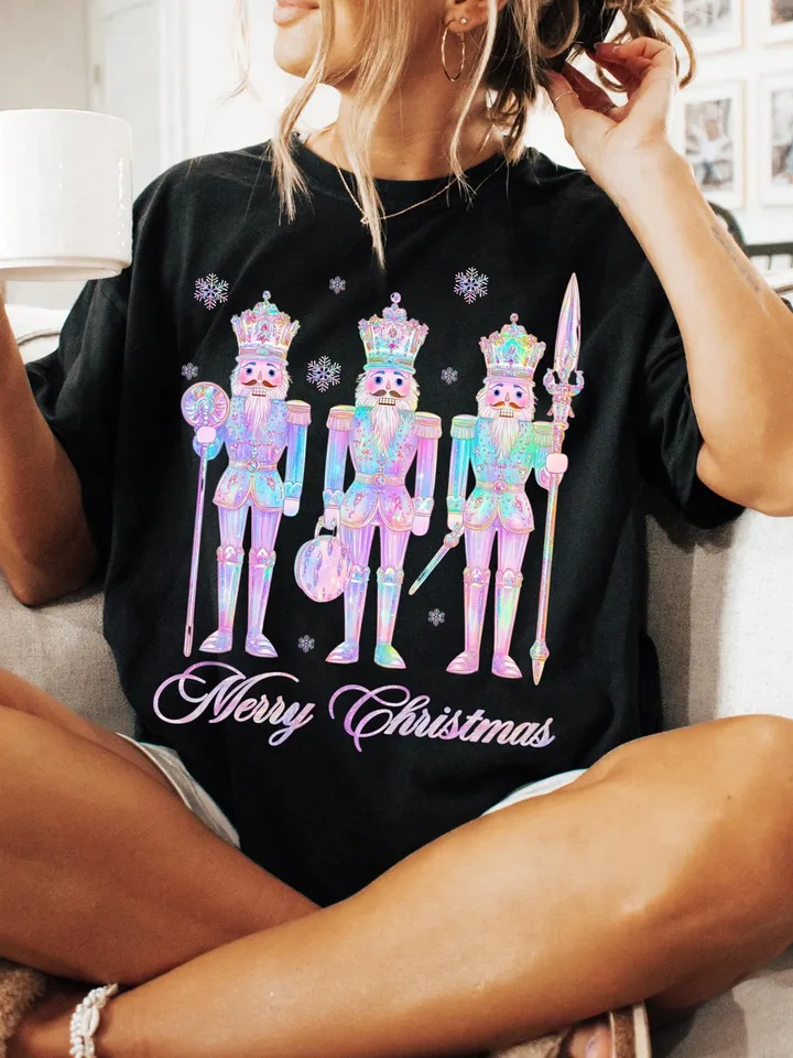 Iridescent Nutcracker Friends PNG, Pink Christmas PNG, Coquette png, Pink bow png, Pink Christmas PNG sublimation, Coquette Christmas png