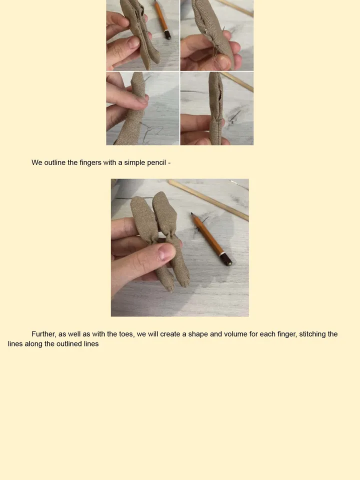 DIY textile doll “Bearded man with dreadlocks" PDF Eng