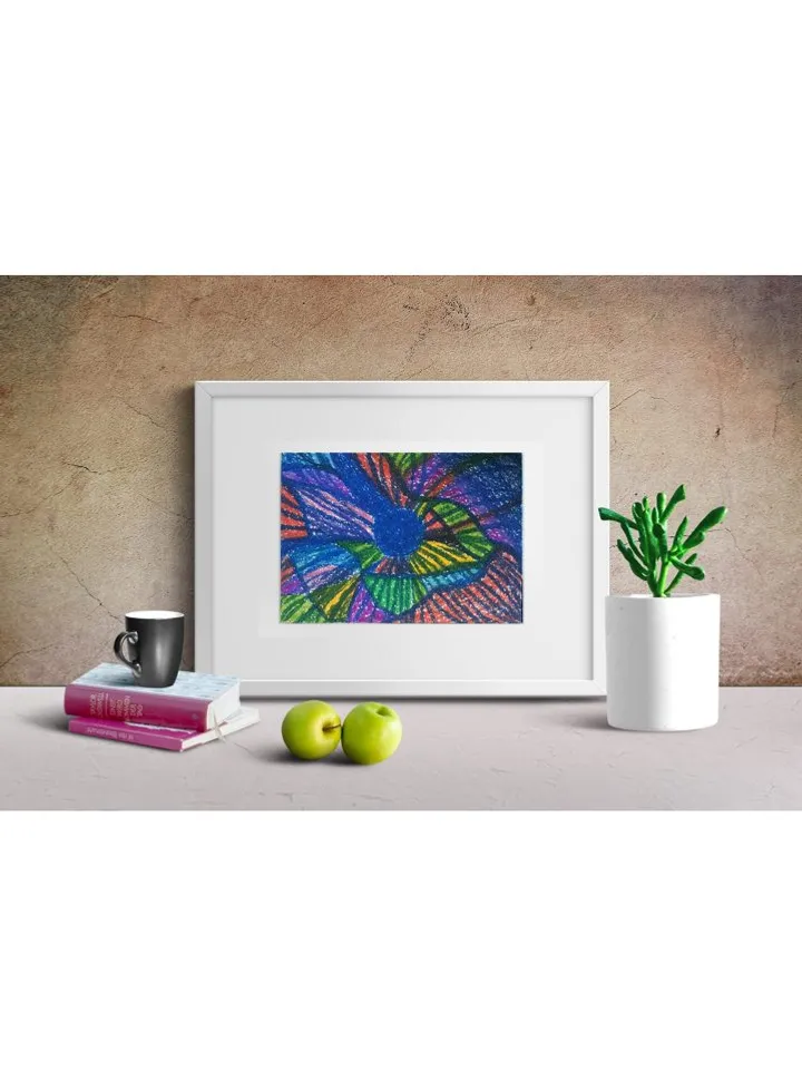 Abstraction #2027, Abstract Art Pastel Drawing, Modern Artwork, Contemporary
