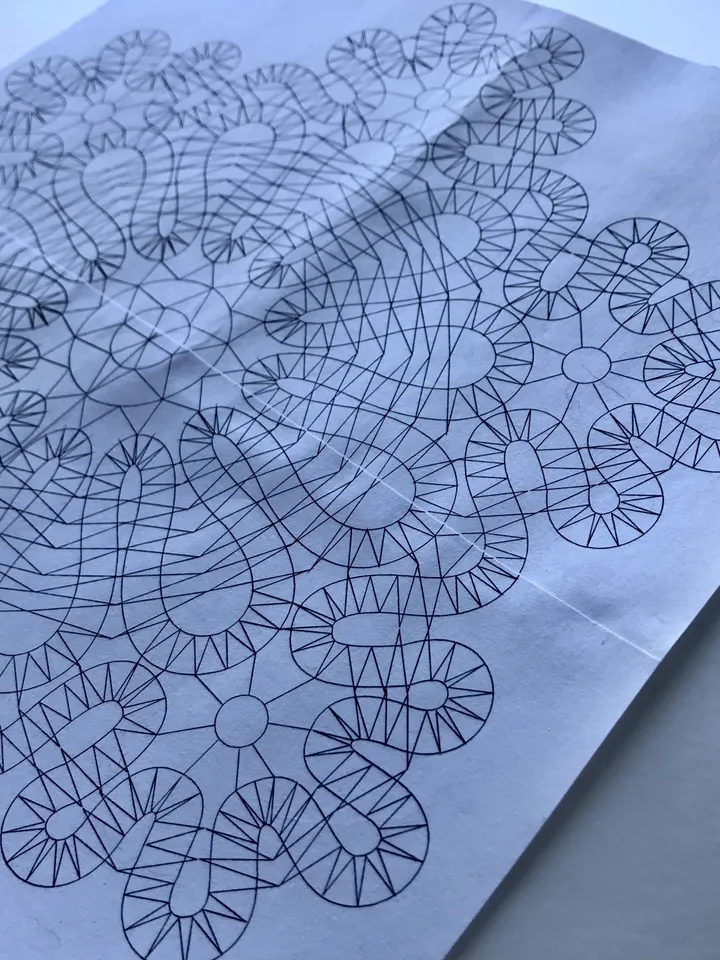 Bobbin lace pattern 10 " Doily Napkin