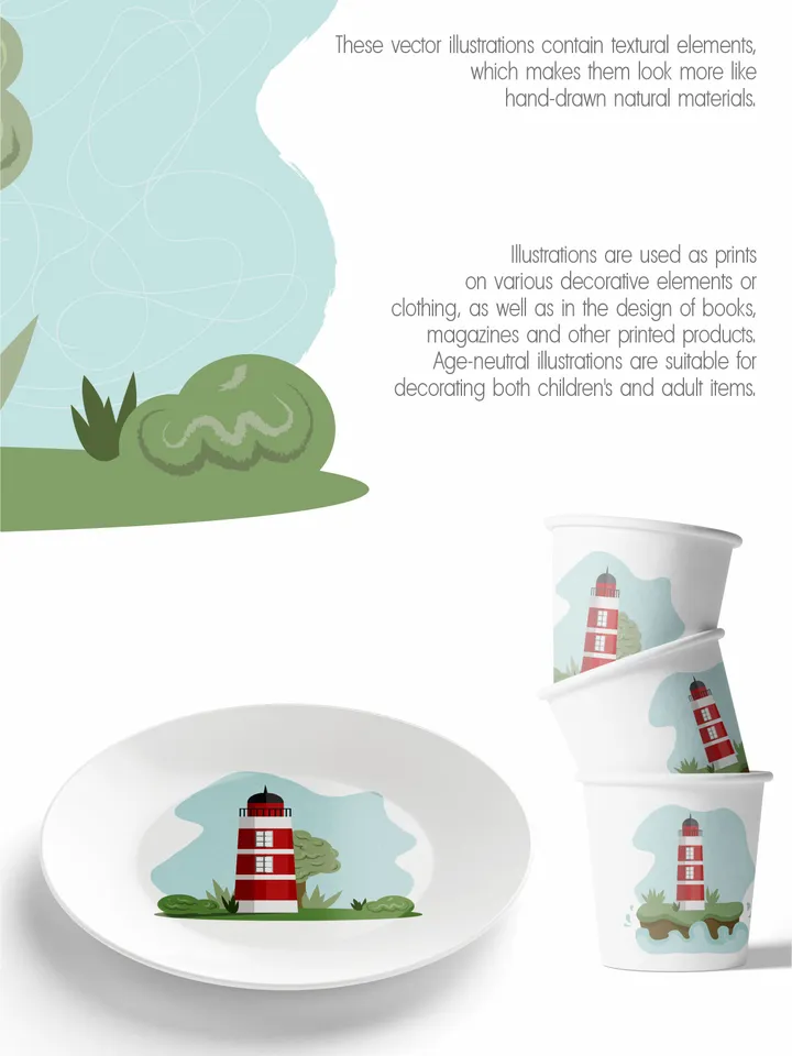 illustration of lighthouses