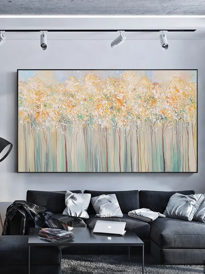 Original Oil Painting, Landscape Wall Art,Large Scale Contemporary Art Abstract Tree Painting, Large Scale Wall Art,Extra Large Oil Painting