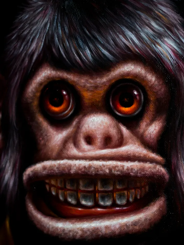 Oil painting The Monkey Jolly Chimp