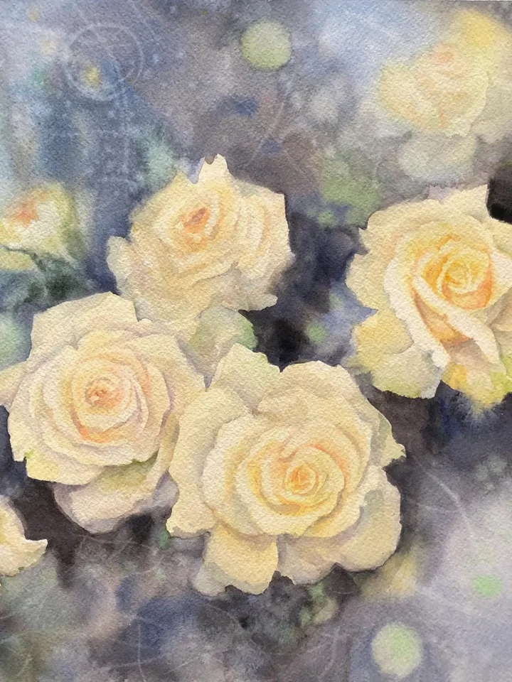 Roses Original Painting Flowers Watercolor Painting Floral Wall Art
