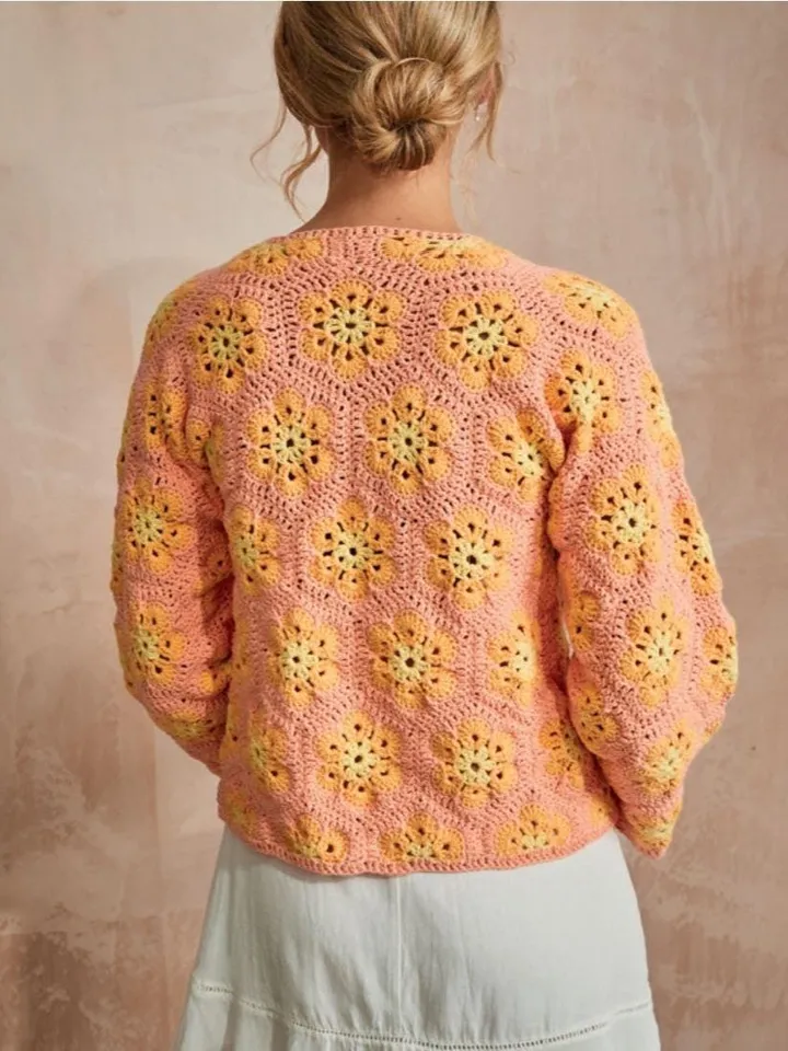 Cardigan crochet pattern, motif flower cardigan crochet, granny square cardigan crochet pattern pdf