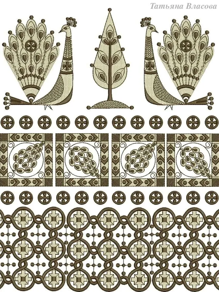 "Eden" is a universal set for machine embroidery.