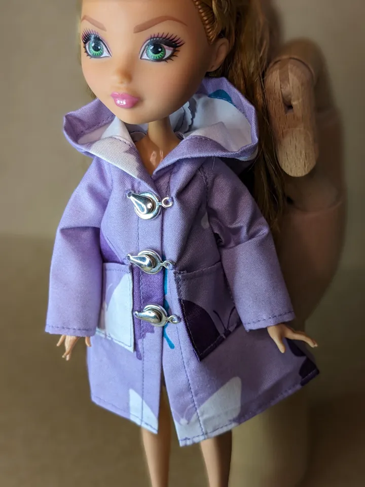 Handmade purple raincoat for 10.5-inch female dolls (MH, EAH)