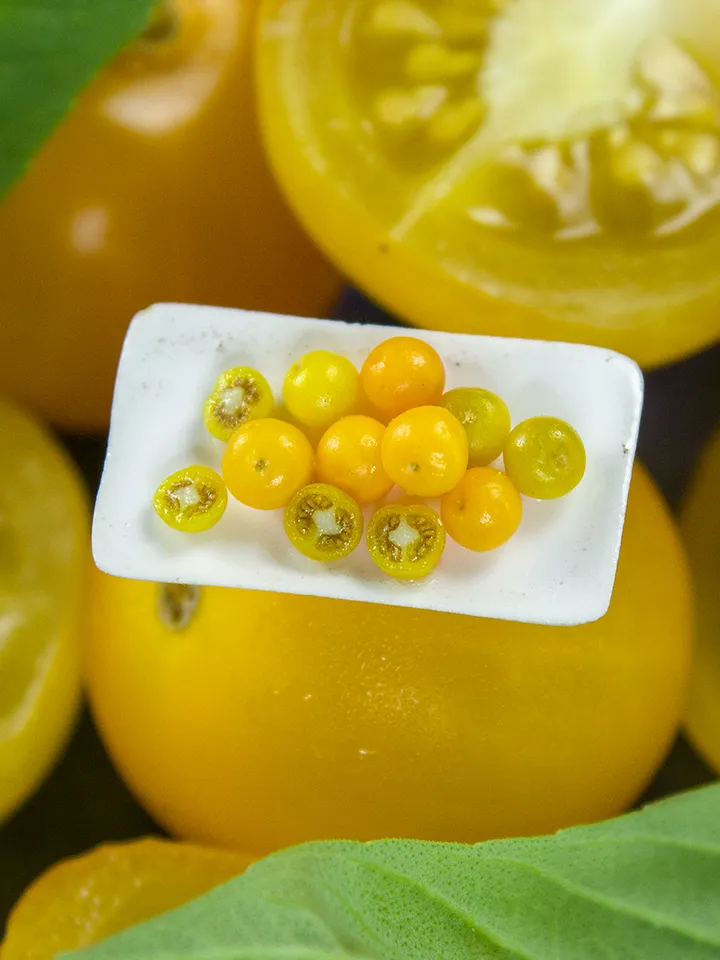 TUTORIAL Miniature yellow tomato cane with polymer clay