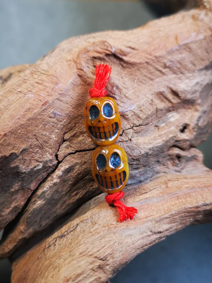 Gandhanra Tibetan Yak Bone Carved Skull Sītavana Beads for Prayer Beads,Mala Necklace Accessories