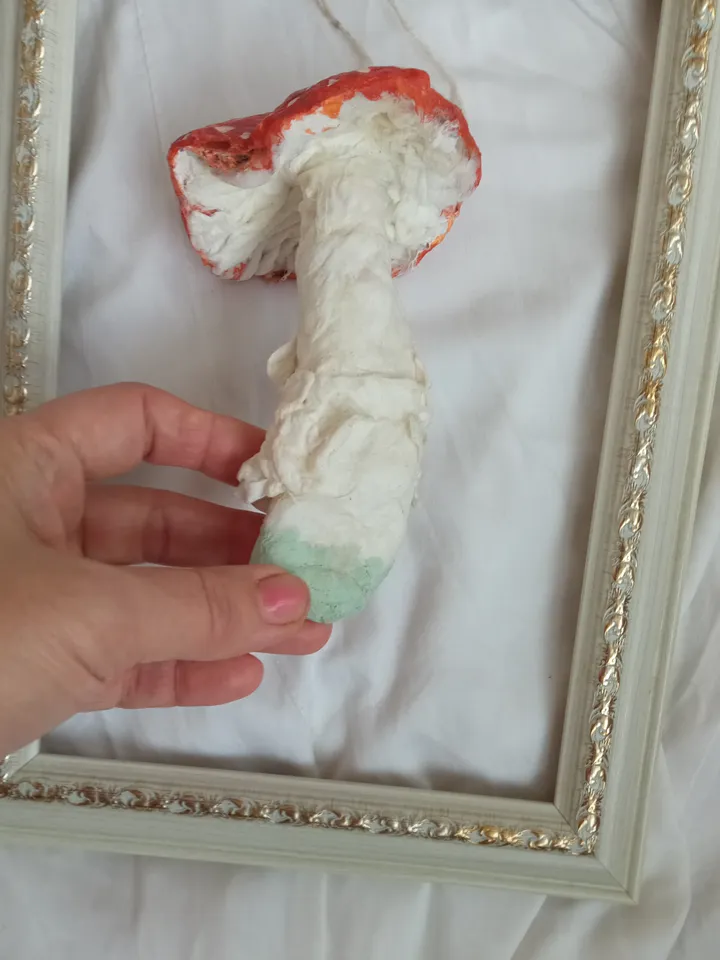 Enchanting Handmade Amanita Mushroom Ornament for Christmas. Tree Xmas toy. Fly agaric. Spun cotton toy