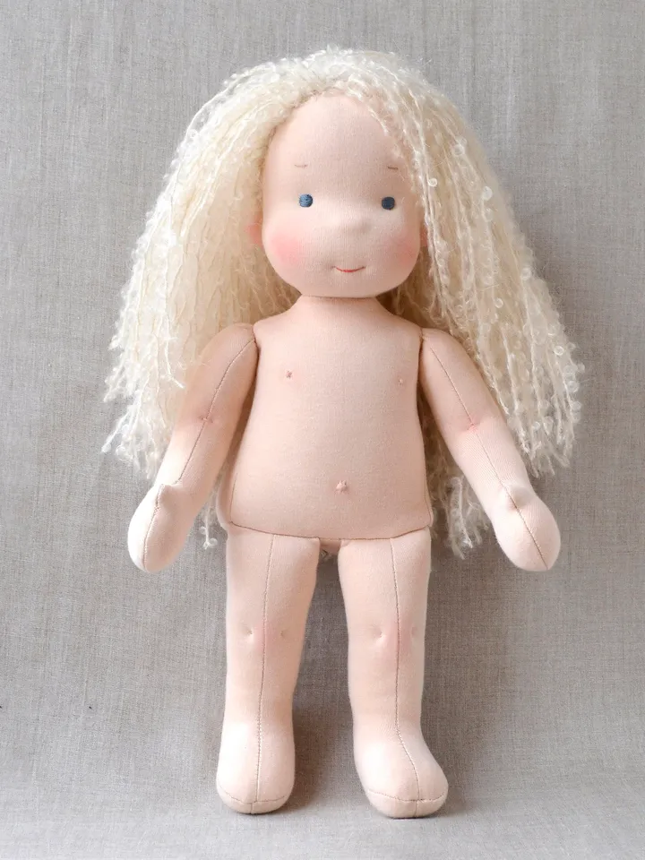DIY Waldorf doll 15 inch (38 cm) tall. PDF pattern and tutorial. Patterns of doll clothes as bonus!