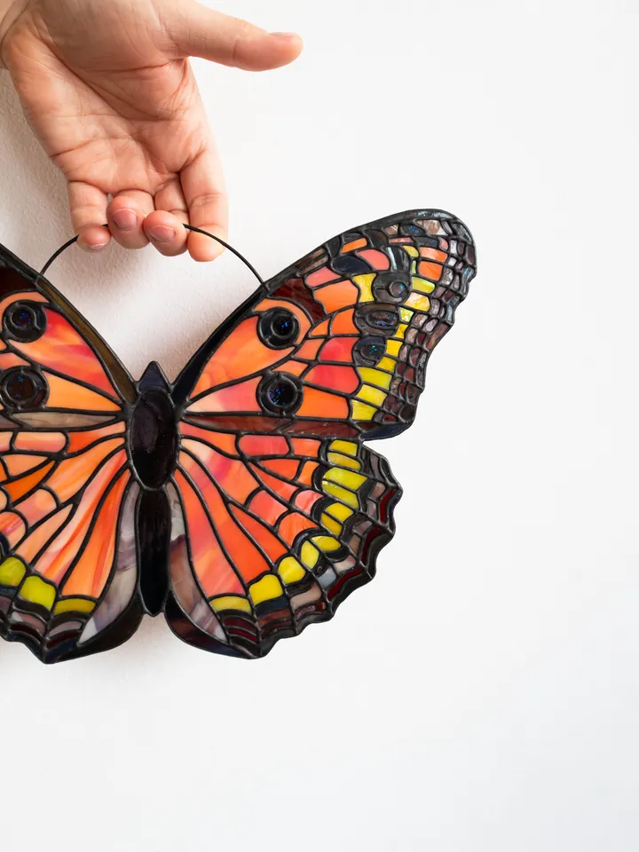 Digital stained glass butterfly pattern