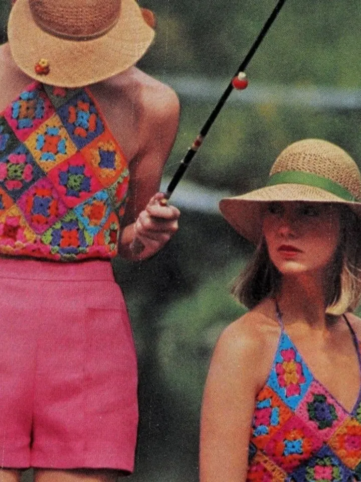 Top granny square , Crochet top patterns , granny square  top, halter top crochet pattern  PDF