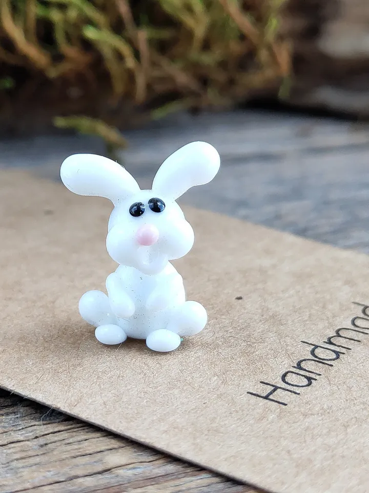 WHITE RABBIT FIGURINE Easter figurines Bunny ornament Easter Bunny decor Rabbit lover gift Rabbit statue Miniature dollhouse easter gifts